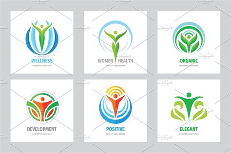 Human Nature Vector Logo Set | Creative Illustrator Templates ~ Creative Market