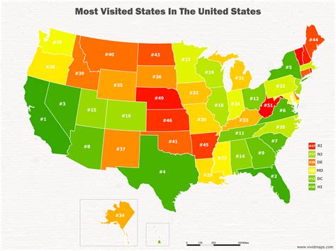 The Most Visited States In The United States - Vivid Maps