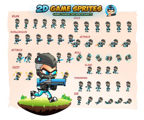 2D Game Character Sprites Free - Fotomuslik