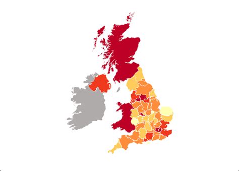 UK Heat Map Excel Template | Automatic City & County Coloring