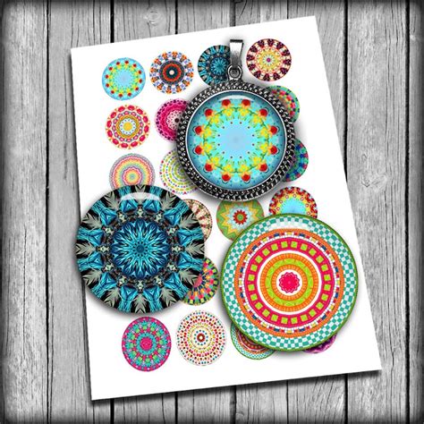 Kaleidoscope Designs Digital Collage Sheet 1 25mm | Etsy