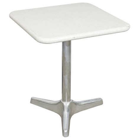 TABLE TOP / CORIAN / WHITE GRANITE W/ ALUMINUM BASE / 24″ X 24″ | Air Designs