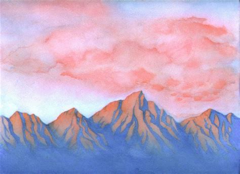 Mountain Sunset | Watercolor sunset, Mountain sunset, Watercolor