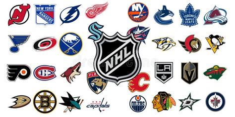 Logo of All National Hockey League Teams. Nhl Team Editorial Stock Image - Illustration of ...