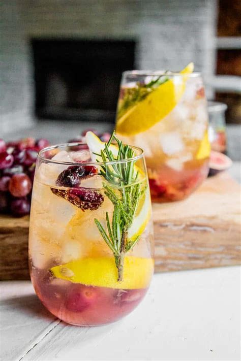 A Simple Rosemary and Roasted Grape Wine Cocktail Recipe - California Grown