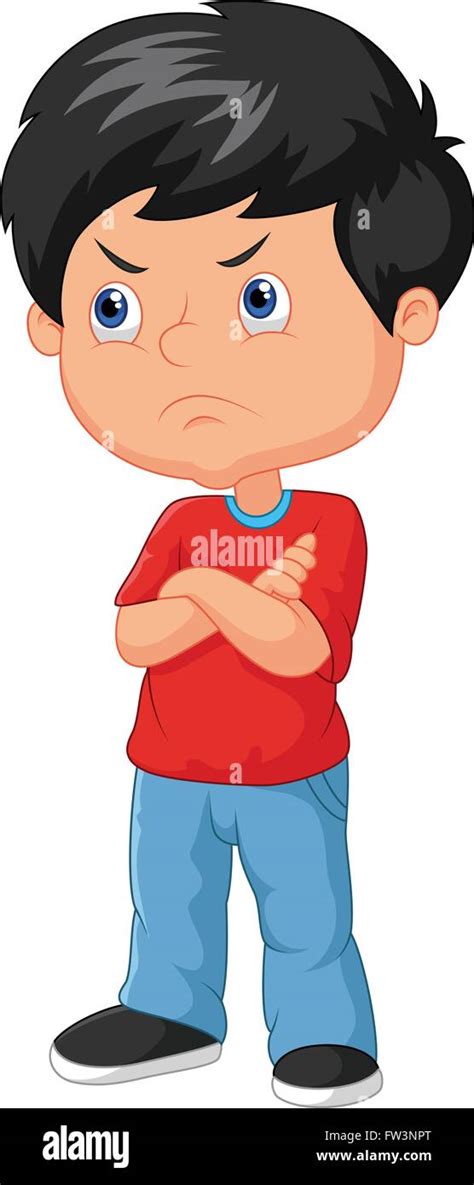 Cartoon angry boy Stock Vector Image & Art - Alamy