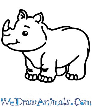 Cartoon Rhino Drawing For Kids - This activity is short and simple.