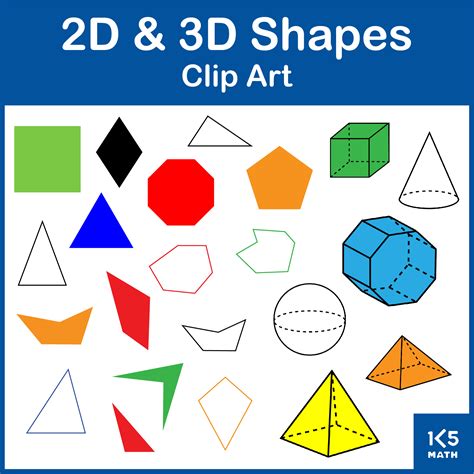 2D and 3D Shapes Clip Art