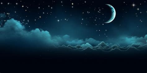 Premium Photo | Night sky with clouds and stars 3D illustration