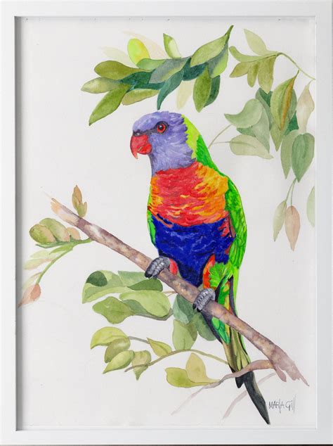 Watercolor Colourful Parrot Fine Art Print, Wall Art, Home Decor, Tropical Painting. - Etsy UK