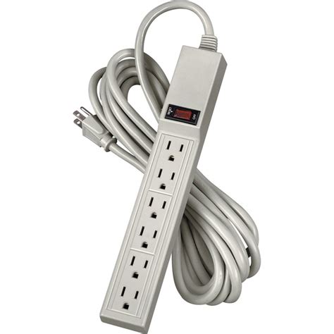 6 Outlet Power Strip with 15 Cord - 3-prong - 6 X Ac Power - 15 Ft Cord - 110 V Ac Voltage - Strip