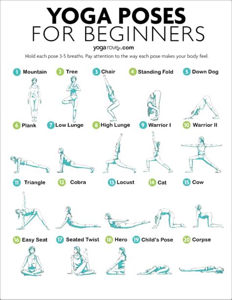 20 yoga poses for complete beginners free printable yoga rove - 48 yin ...