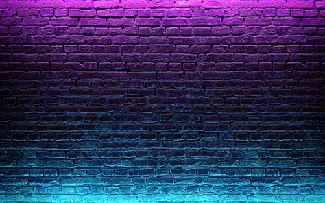 Modern futuristic neon lights on old grunge brick wall room... | Brick wall background, Neon ...