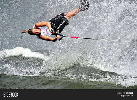 Water Ski In Action: Woman Shortboard Tricks Stock Photo & Stock Images | Bigstock