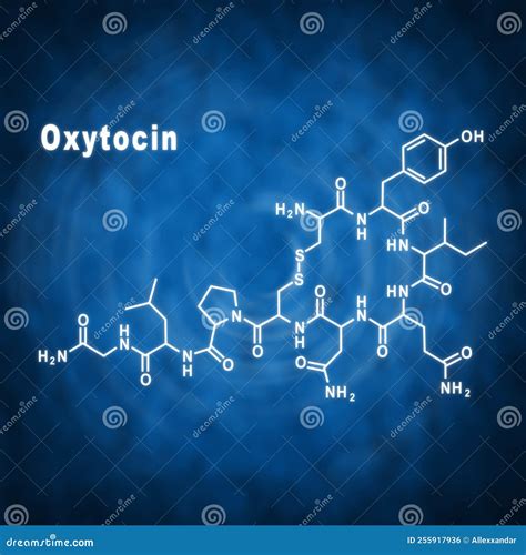 Oxytocin Hormone Structural Chemical Formula Stock Illustration - Illustration of bond, atom ...