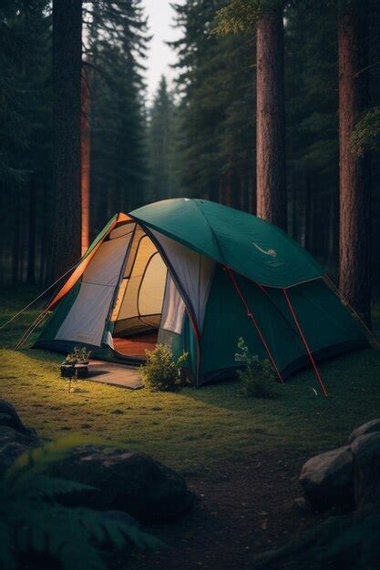 Premium Photo | Camping forest tent