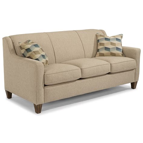 Flexsteel Holly Contemporary Queen Sleeper Sofa with Angled Track Arms | Rotmans | Sleeper Sofas