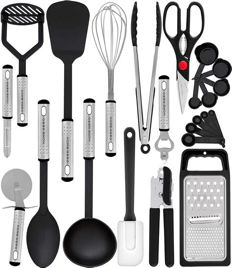 Kitchen Utensil Set - 23 Nylon Cooking Utensils - Kitchen Utensils with Spatula - Kitchen ...