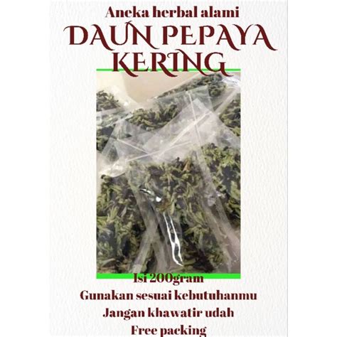 Jual daun pepaya kering 200gram / daun kates kering | Shopee Indonesia