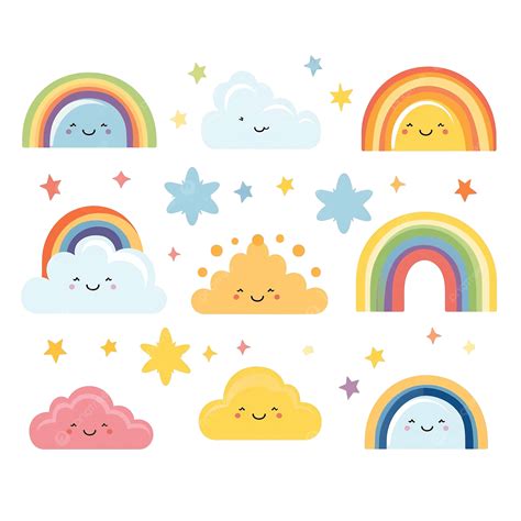 Cute Rainbow Clip Art, Rainbow, Stars, Pink PNG Transparent Image and ...