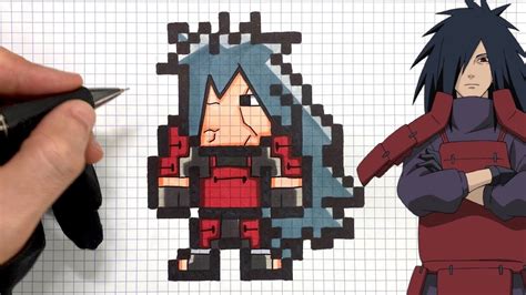 COMO DESENHAR MADARA DE NARUTO PIXEL ART - YouTube