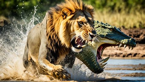 Lion vs Crocodile: Epic Battle of the Beasts