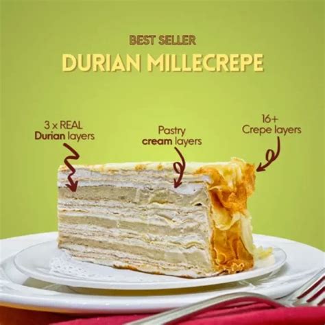 Durian Millecrepe - Slice Cake Delivery in KL - YuBake