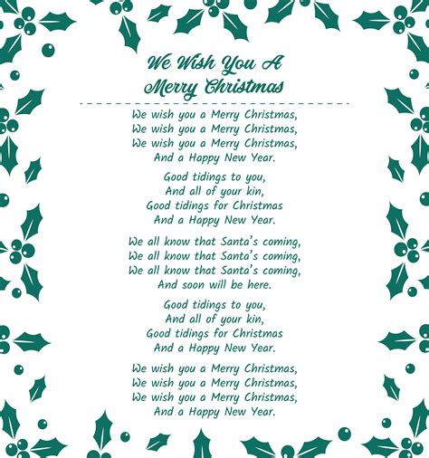 Christmas Lyrics Printable - Printable Word Searches