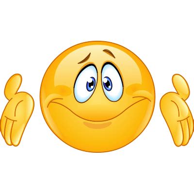 an emoticive yellow smiley face with two thumbs up and one eye wide open