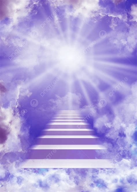 Clouds Purple Sky Heaven Ladder Background Wallpaper Image For Free Download - Pngtree