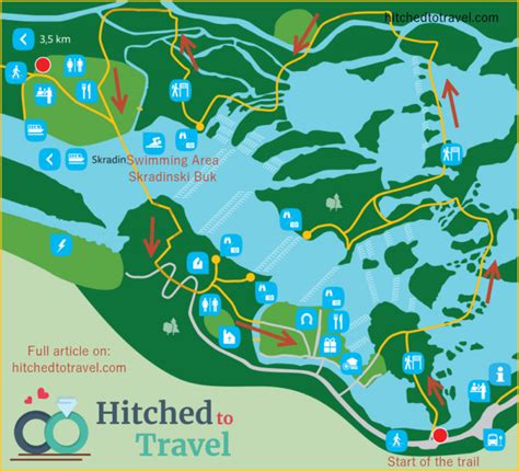 Skradinski Buk Waterfall hiking trail map in 2022 | Krka national park ...