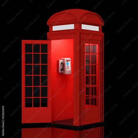 Classic British Red Phone Booth. 3d Rendering Stock Photo | Adobe Stock