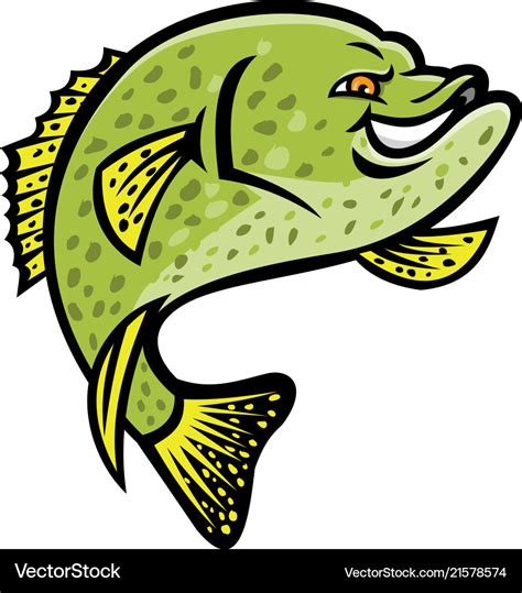 Crappie fish mascot Royalty Free Vector Image - VectorStock