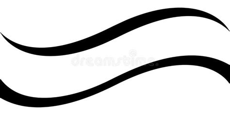 Curved Calligraphic Line Strip, Vector, Ribbon Like Road Element of Calligraphy Gracefully ...