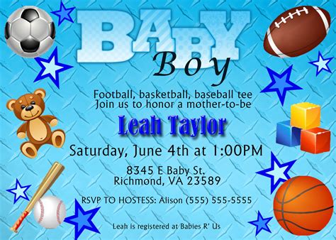 Sports Baby Shower Invitations | Beeshower