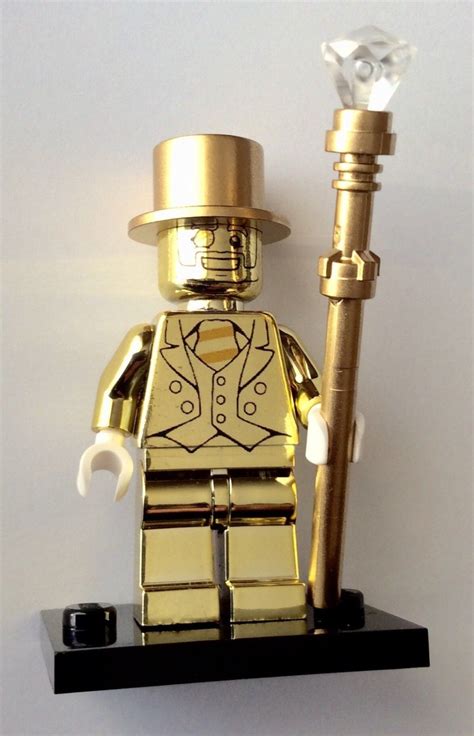 Lego Mr Gold Custom Chrome Minifigure Series 10 Mini fig 71001