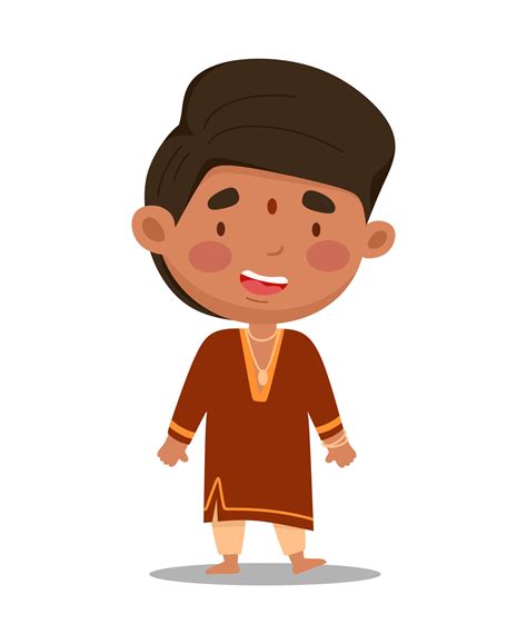 Indian man is cute and funny. Vector illustration in a flat cartoon style 5389686 Vector Art at ...