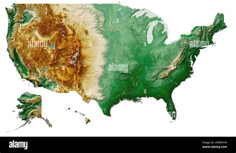 Elevation Map Of America - Alysia Margeaux