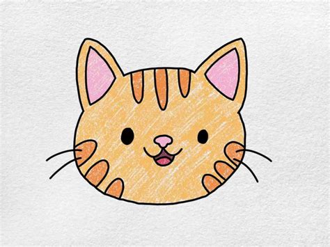 Easy Cat Face Drawing - HelloArtsy