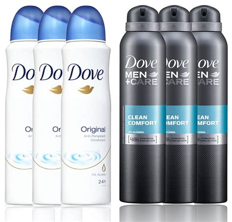 3 Bottles Dove Anti-Perspirant Deodorant Original & 3 Bottles Dove Men ...