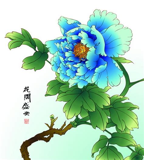 Chinese peony hand drawing vectors 07 free download