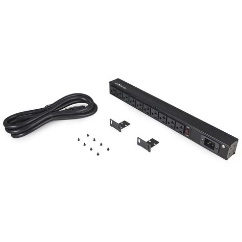 10 Outlet Rack Mount Power Strip 125V/16 Amp – 1U Horizontal 19″ Rackmount PDU – NEMA 5-20P ...