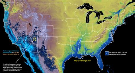 Map Of Usa After Water Rises – Topographic Map of Usa with States