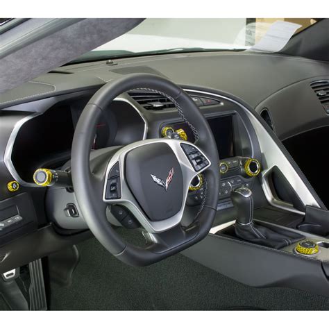 C7 Corvette Interior Knob Kit Carbon Fiber Color Matched - RPIDesigns.com