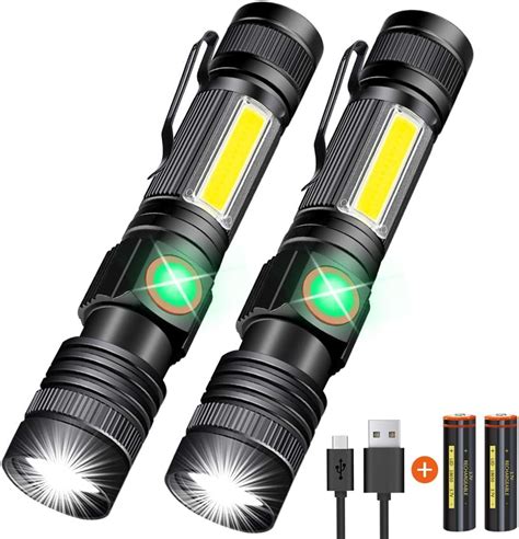 Hoxida USB Rechargeable Flashlight (Battery Included), Magnetic LED Flashlight, Super Bright LED ...