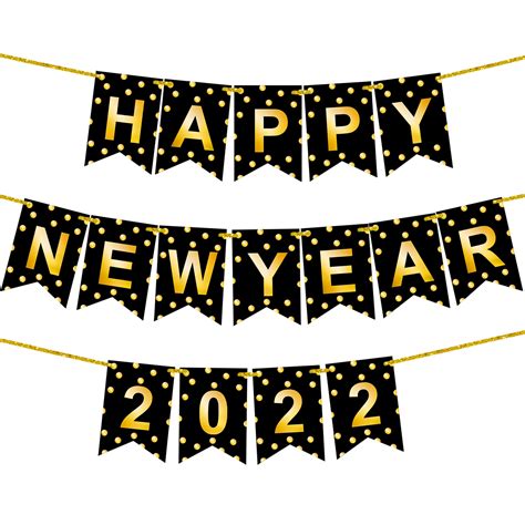 Buy Shiny, Happy New Year Banner 2023 - 10 Feet, No DIY | NYE Decorations 2023 | Happy New Year ...