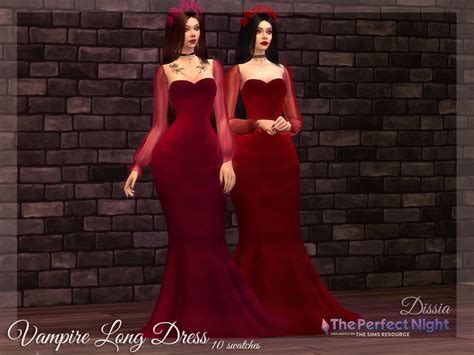 The Sims Resource - The Perfect Night - Vampire Long Dress