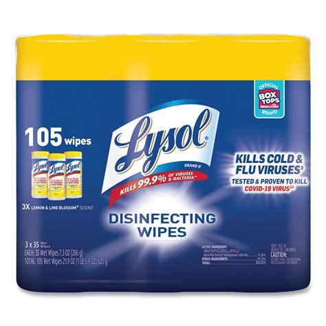 LYSOL Disinfecting Wipes, Canister, 8 in x 7 in Sheet Size, Ready to ...