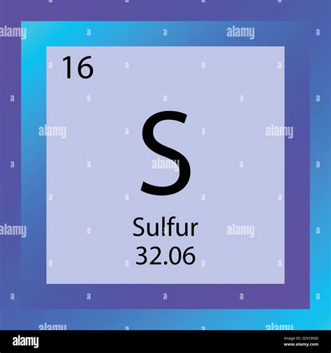 S Sulfur Chemical Element Periodic Table. Single element vector illustration, Non metals element ...