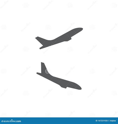 Plane Landing, Takeoff Vector Icon Symbol Isolated on White Background Stock Vector ...